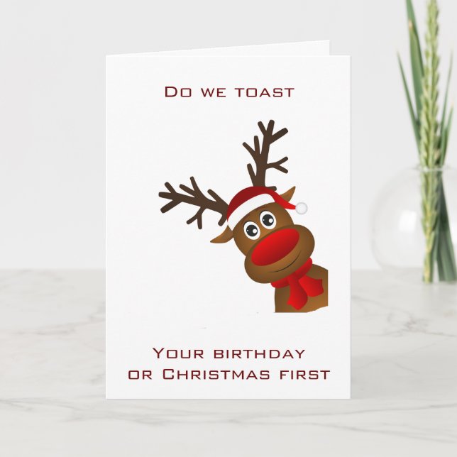 A "SPEICAL" BIRTHDAY/CHRISTMAS WISH & TOAST HOLIDAY CARD (Front)