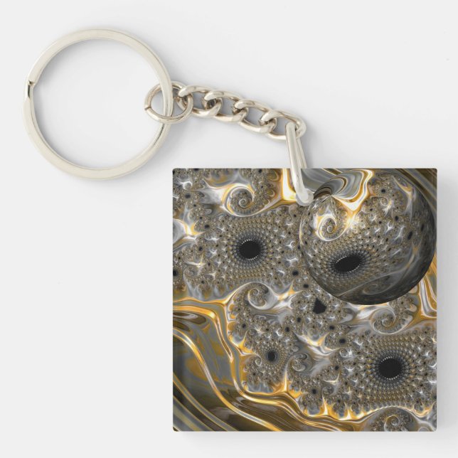 A Spherical Ballet in Silver and Gold  Key Ring (Front)
