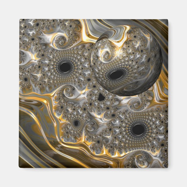 A Spherical Ballet in Silver and Gold Magnet (Front)