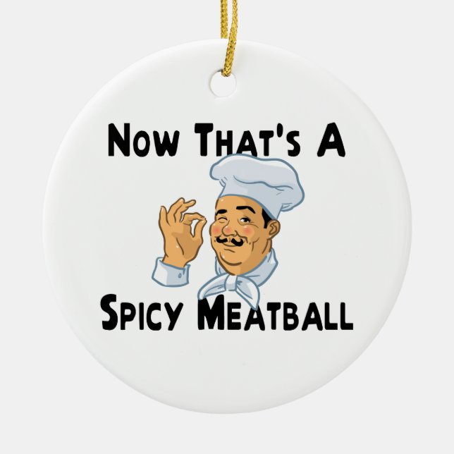 A Spicy Meatball Ceramic Tree Decoration (Front)