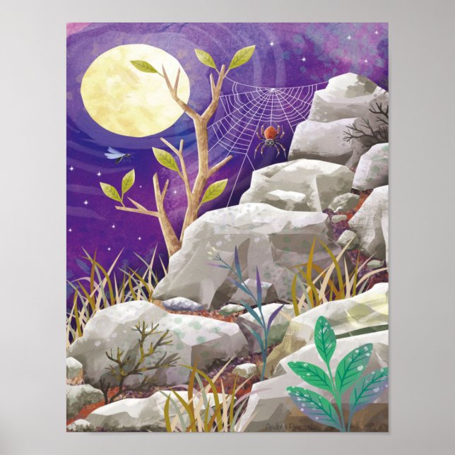 A Spider On The Mountain | Spider Lovers Gift Poster (Front)