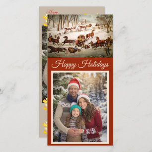 A Spill Out On The Snow Christmas Photocard Holiday Card