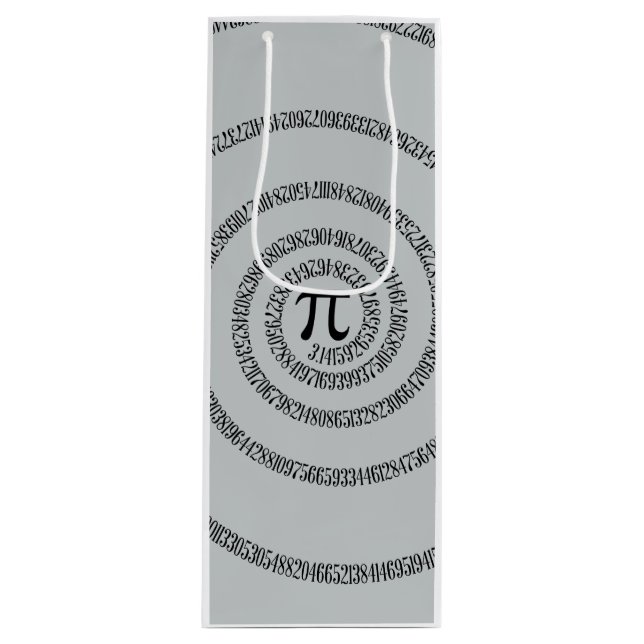 A sPIral for Pi Click Customise Change Grey Colour Wine Gift Bag (Front)