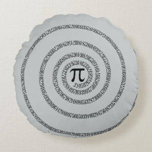 A sPIral for Pi Click Customise Change Grey Decor Round Cushion