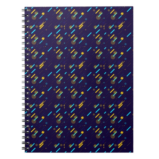 A spiral notebook with a dark blue cover  (Front)