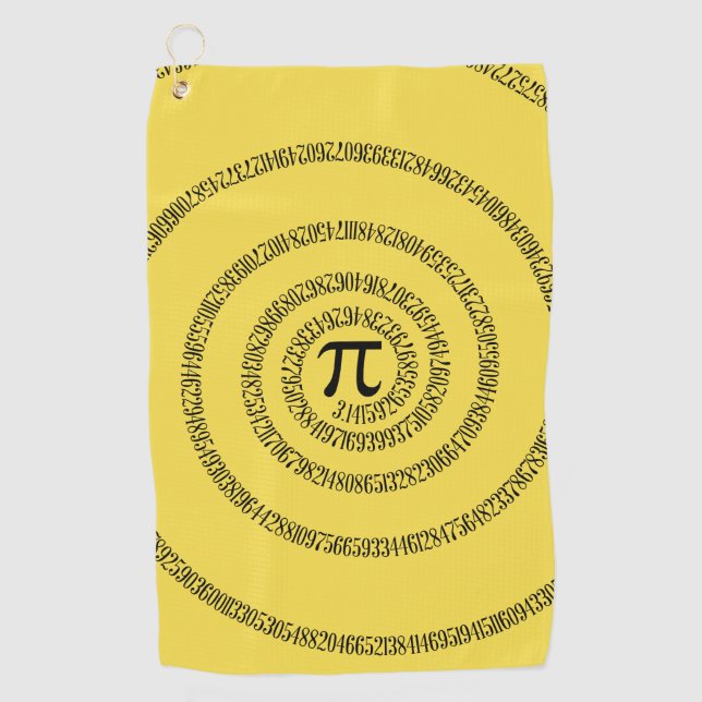 A Spiral of Pi Graphic on a Golf Towel (Front)