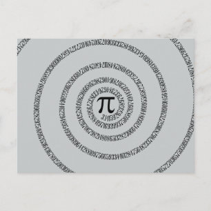 A sPIral on Pi Click Customise Change Grey Colour Postcard