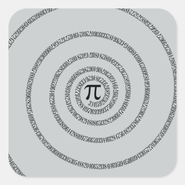 A sPIral on Pi Click Customize Change Gray Color Square Sticker (Front)