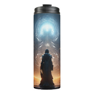 a spirit guide leading souls through thermal tumbler