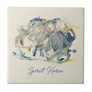 A Spirit Horse Through Time Painting by Sarah Rose Ceramic Tile
