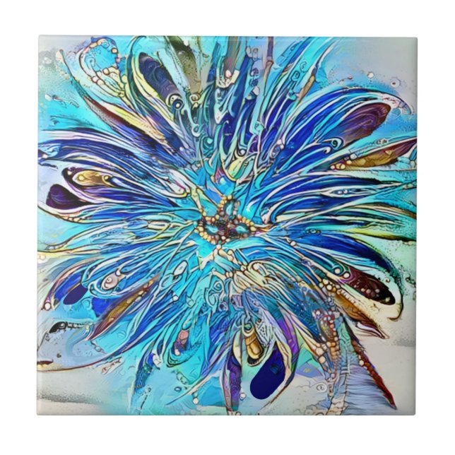 A Splash of Blue Colours Ceramic Tile (Front)