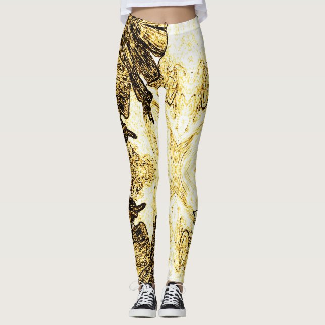 A Splash Of Golden Brown Leggings (Front)