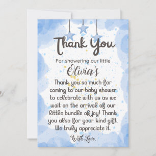A Splash of Joy: Watercolor Baby Shower Thank You Card
