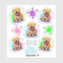 A Splatter of Shar Pei Stickers