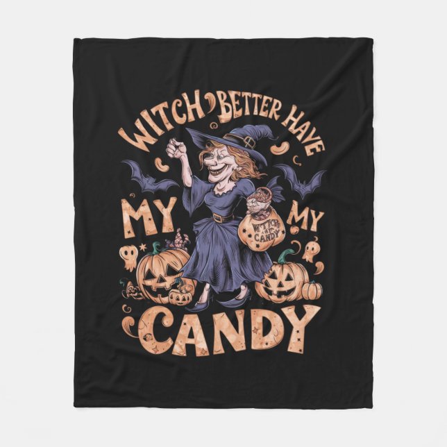 A spooktacular Halloween Fleece Blanket (Front)