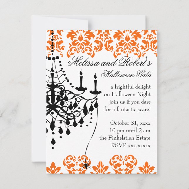 A Spooky and Stylish Chandelier Invitation (Front)
