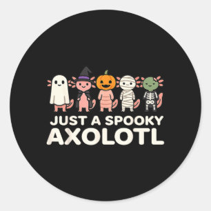 A Spooky Axolotl Halloween Costume Cartoon Design Classic Round Sticker