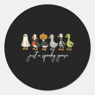 A Spooky Goose Halloween Silly Goose Funny Classic Round Sticker