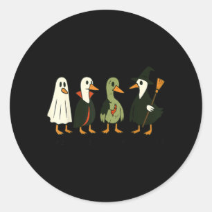 A Spooky Goose Halloween Silly Goose Funny Classic Round Sticker