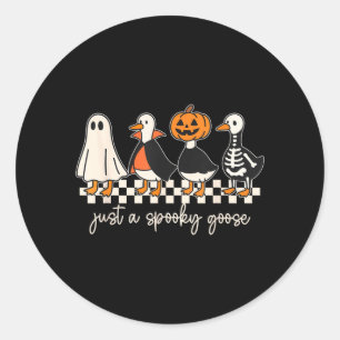 A Spooky Goose Halloween Silly Goose Funny Classic Round Sticker