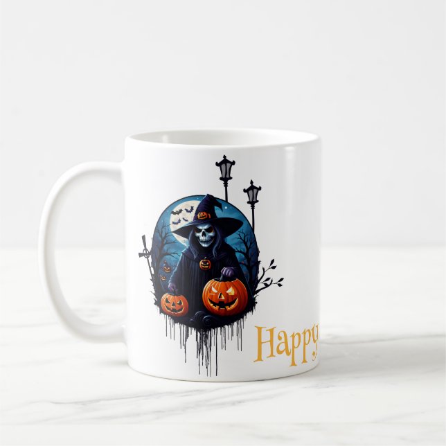 A spooky Halloween scene Coffee Mug (Left)