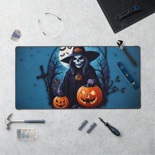 A spooky Halloween scene Desk Mat