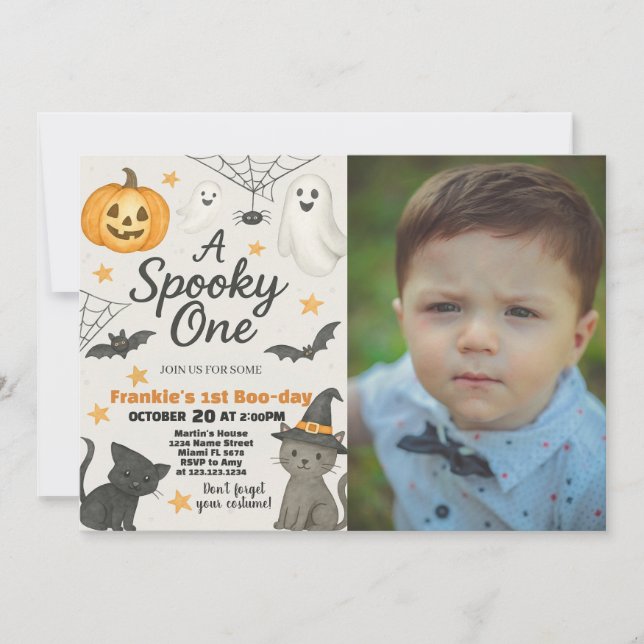 A Spooky One | 1st Birthday Halloween Invitation (Front)