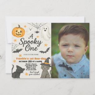 A Spooky One   1st Birthday Halloween Invitation