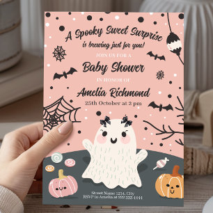 A Spooky Sweet Surpris Halloween Baby Shower Invitation