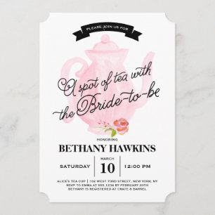 A Spot of Tea with the Bride-to-be Bridal Shower Invitation