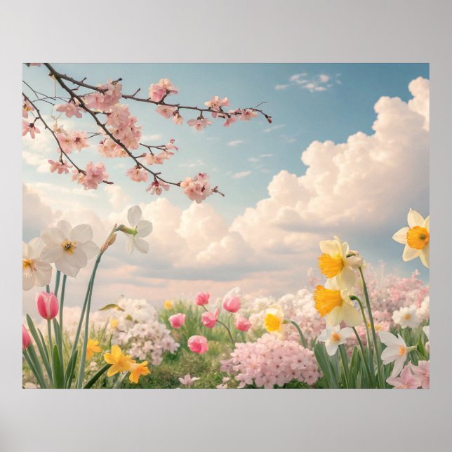 A Spring Floral Background Poster (Front)