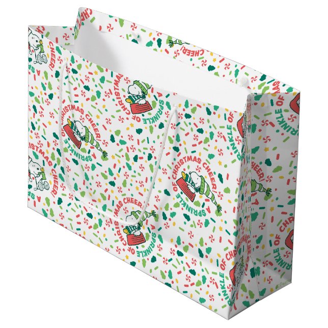 A Sprinkle of Christmas Cheer Pattern Large Gift Bag (Front Angled)
