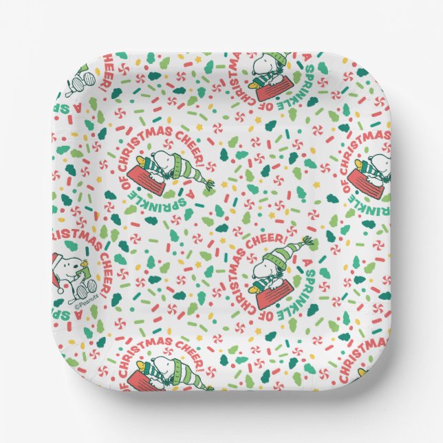 A Sprinkle of Christmas Cheer Pattern Paper Plate (Front)