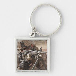 A squad automatic weapon gunner provides securi key ring