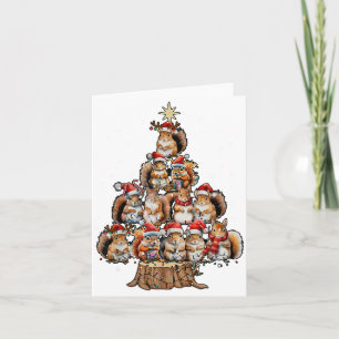A Squirrel Christmas Tree Lights Forest Animal Lov Card