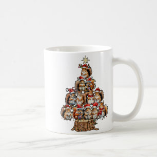 A Squirrel Christmas Tree Lights Forest Animal Lov Coffee Mug