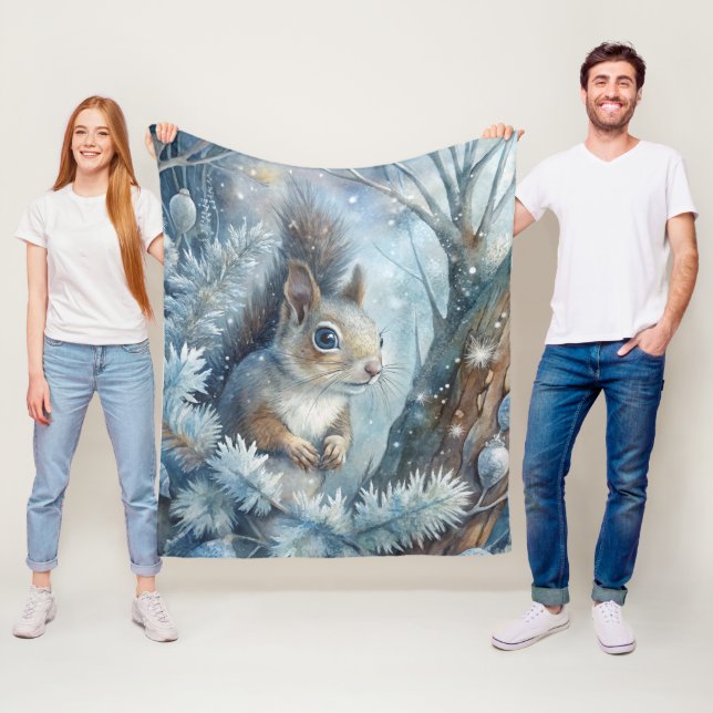 A Squirrel in Winter Fleece Blanket (In Situ)