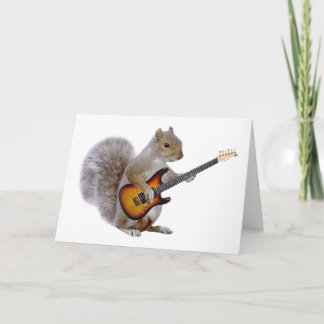 A Squirrel Playing Guitar Card