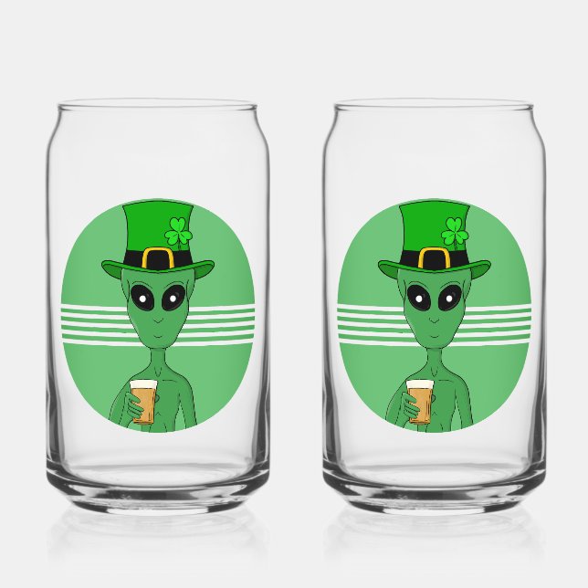 A St. Patrick's Alien Can Glass (Front)