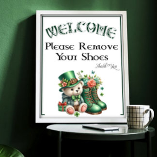 A St Patricks Day Please Remove Shoes Sign