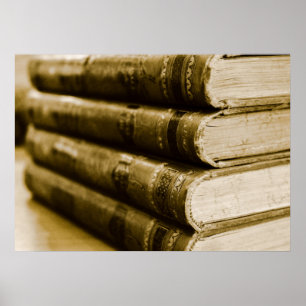 A Stack of Old Books Poster