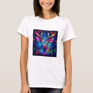 A Stained Glass Chrustmas Reindeer T-Shirt