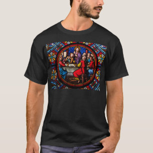 A stained glass image of the last supper T-Shirt