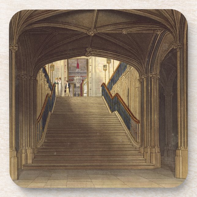 A Staircase, Windsor Castle, from 'Royal Residence Coaster (Front)