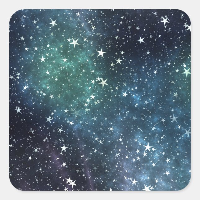 A Star Filled Night Square Sticker (Front)