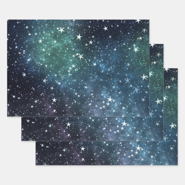 A Star Filled Night Wrapping Paper Sheet (Set)