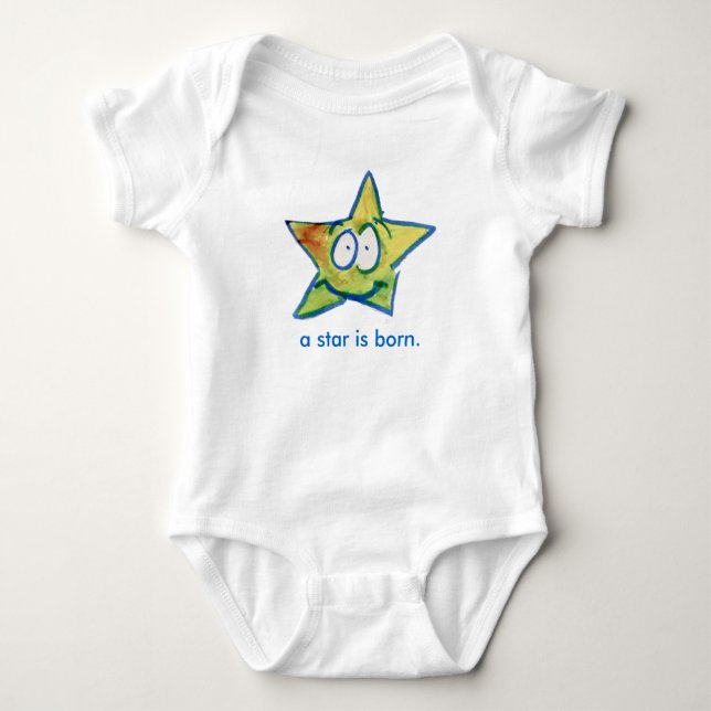 "A Star is Born" Baby Jersey Bodysuit (Front)
