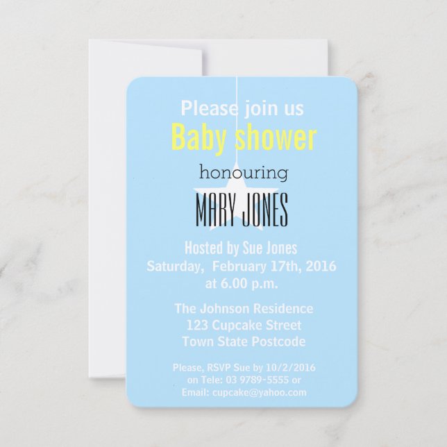 A Star is Born Baby Shower Invitation (Front)