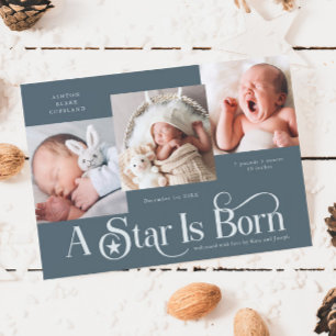 A Star Is Born Christmas Slate Birth Announcement