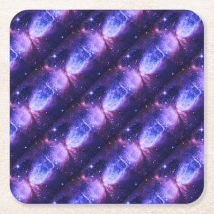 A Star Is Born Purple Blue Square Paper Coaster